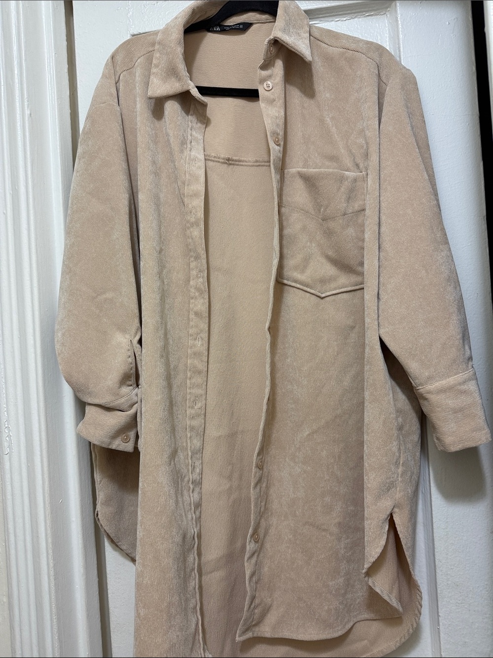 Zara Beige Suede Overshirt